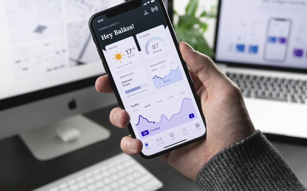 Elde akıllı telefonda uygulama panosu — mobil uygulama mı web sitesi mi