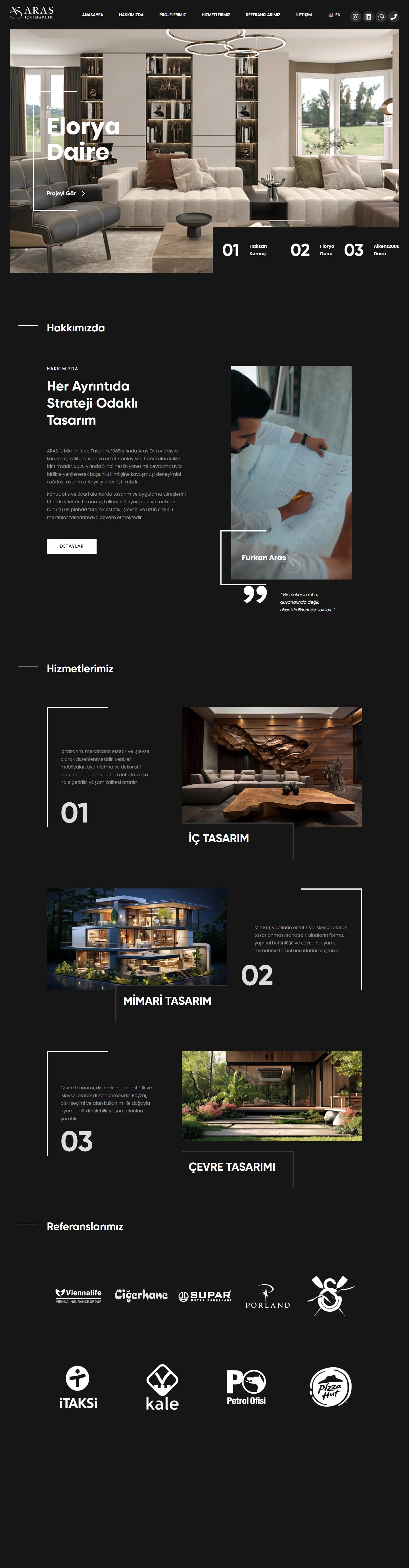Aras İç Mimarlık web sitesi tasarımı