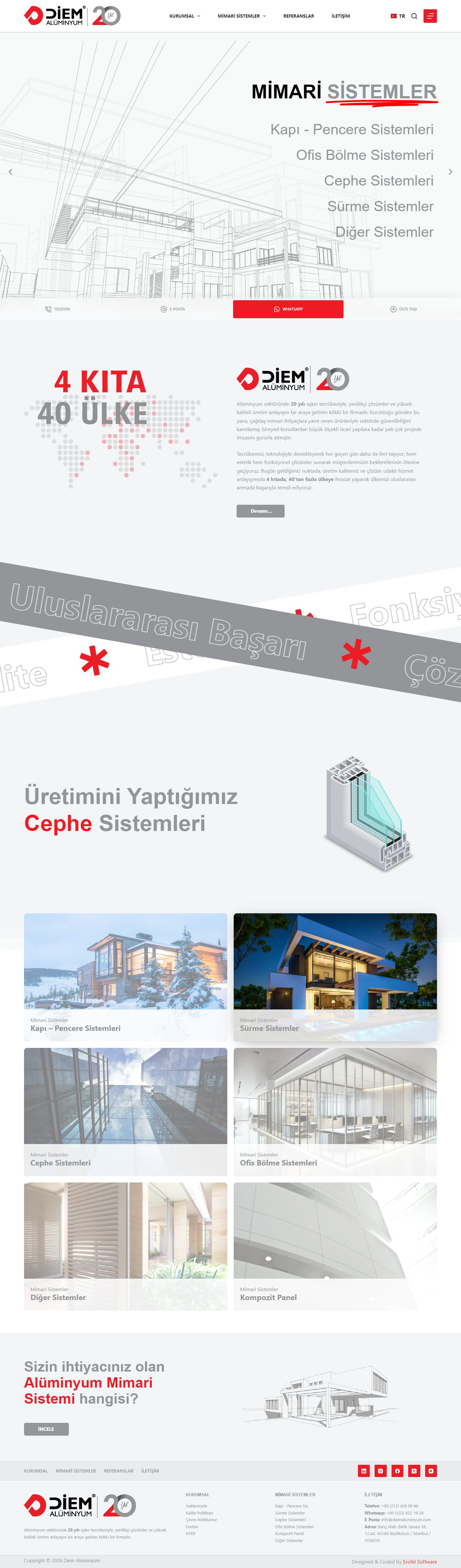 Diem Alüminyum web sitesi tasarımı