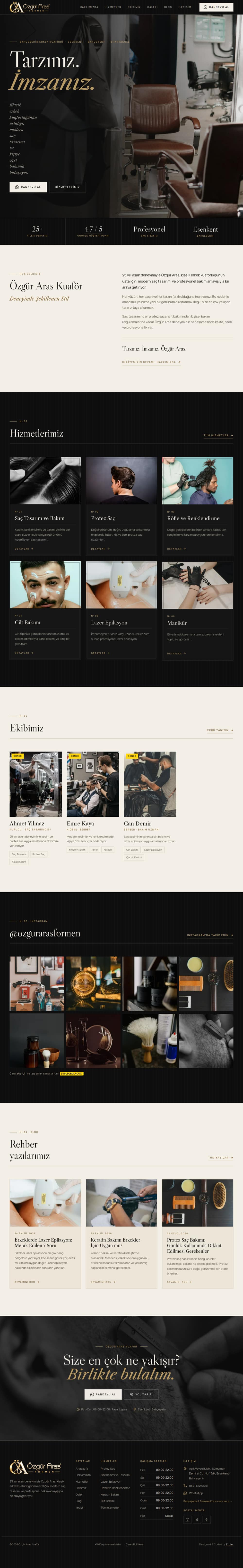 Özgür Aras Kuaför web sitesi tasarımı