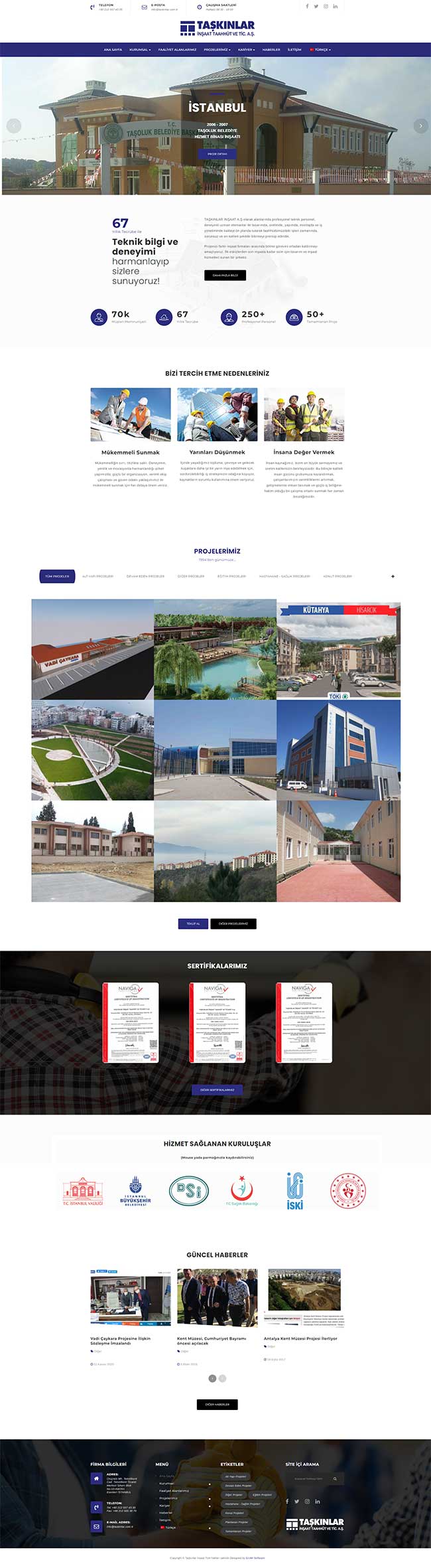 Taşkınlar web sitesi tasarımı
